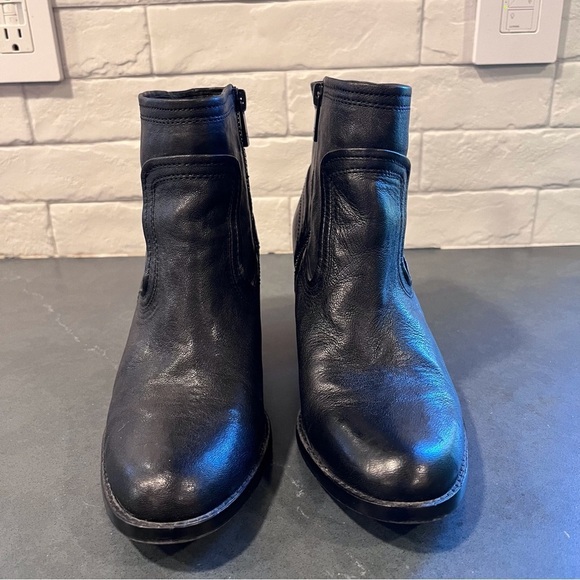 Arturo Chiang sz 8.5 black leather western style heeled ankle booties - Picture 10 of 16